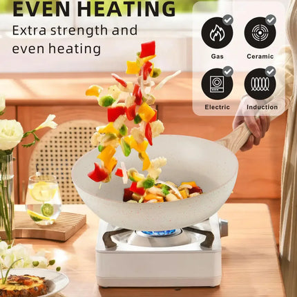 21-piece Aluminum Pots Set Non-Stick Cookware White Granite Induction Cooking Set