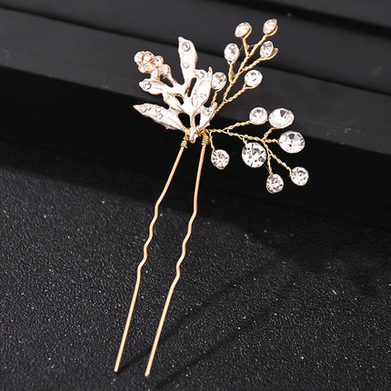 Fashion Crystal Pearl Rhinestone Hairpins Stick Hair Clip For Women Bridal Hair Accessories Party Wedding Hair Clips Jewelry