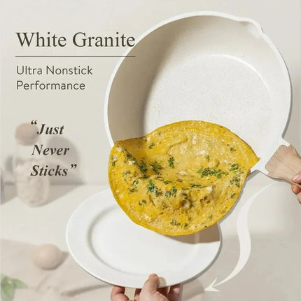 3-7 Pots and Pans Set Nonstick Cookware Sets White Granite Induction Cookware Non Stick Cooking Set