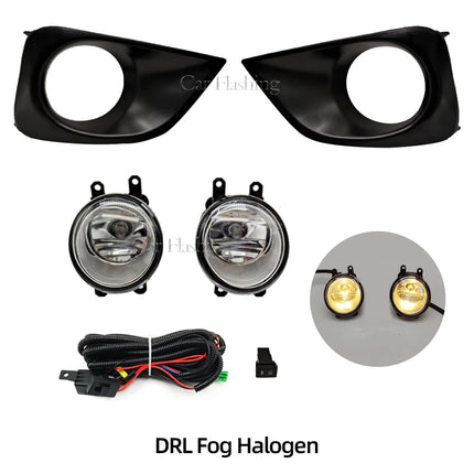 Car LED Fog Light For Toyota Vios Yaris Sedan 2013 2014 2015 2016 2017 with Wires Switch Harness Kit angel eyes Fog lamp cover