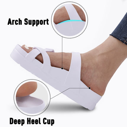 Eyriphy Women's Platform Sandals with Arch Support Thick Soles Adjustable Buckle Ultra Cushion Slippers Outdoor Women Sandals