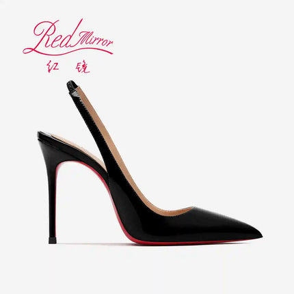 Heeled sandals Red Shiny Bottoms Naked color luxury Hollow