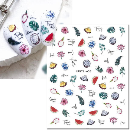 3d Nail Art Decals Elegant White RoyalBlue Roses Flowers