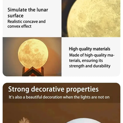 1 LED Moon Light Galaxy Light, DIY Moon Night Light, Girl, Boy, Child, Woman Birthday Gift, Bedroom Decoration (Warm Light)