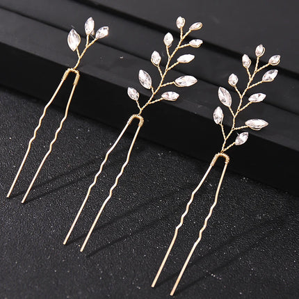 Fashion Crystal Pearl Rhinestone Hairpins Stick Hair Clip For Women Bridal Hair Accessories Party Wedding Hair Clips Jewelry