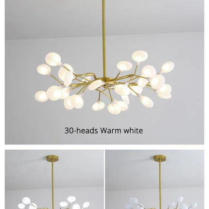 Modern Firefly LED Chandelier Black Gold For Living Room Bedroom Hall Home Decor Indoor Lighting Minimalist Ceiling Pendant Lamp