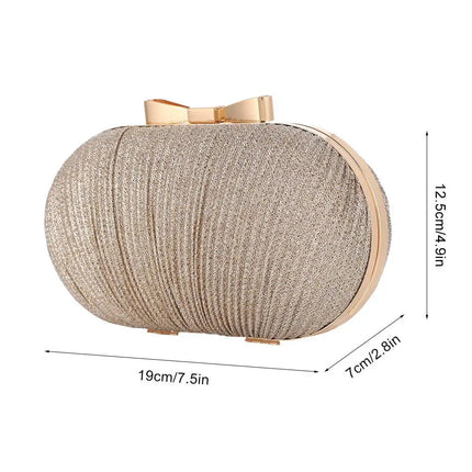 Wedding Bridal Clutch Handbag Women Evening Party Bag Chain Shoulder Bags Elegant Rhinestones Egg Shape Banquet Clutch Purse