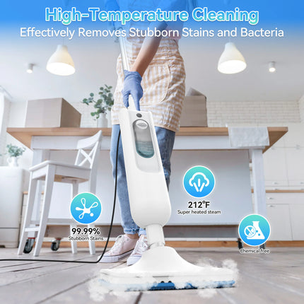 Powerful Steam Mop 6 in 1 Scrubbing Steam Vac Mop High Temperature Detachable Steam Cleaner