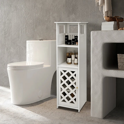 Bathroom cabinet, bathroom columns, bathroom cabinet with 1 door and shelves, for home, kitchen, living room, 78x22x22 cm