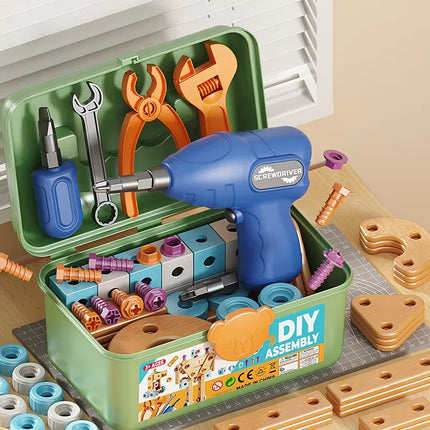 Hand Disassembly Assembly Puzzle Simulated Screwing Toolbox Early Educational Kids