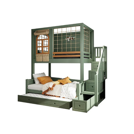 Bunk Beds Kids Bedroom Furniture Modern Toddler Storage Wooden Children's Bunk Bed with Slide