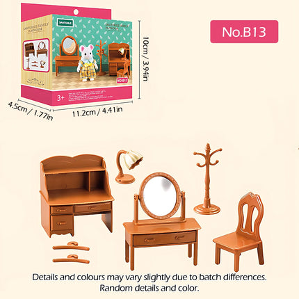 Dollhouse Furniture Montessori Miniature Doll House Kitchen Bedroom Bathroom Accessories For Girl Gifts