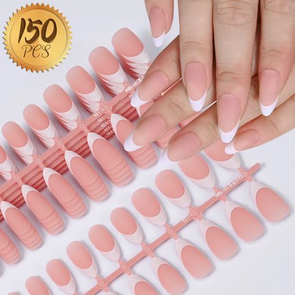 150/120/100Pcs French Almond Fake Nails