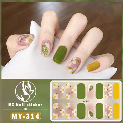 Panda Style Baking Free Gel 5D Nail Sticker Full Nail Self Adhesive Sticker
