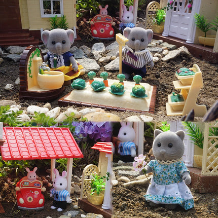 Doll Rabbit Sheep Cat Animal Minitature Furniture Set Pretend Play Simulation Doll House Toy Gift
