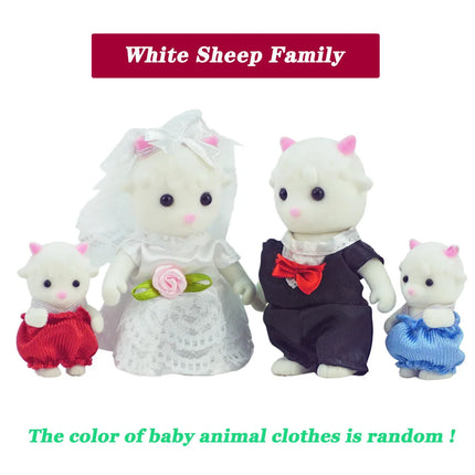 Doll Rabbit Sheep Cat Animal Minitature Furniture Set Pretend Play Simulation Doll House Toy Gift
