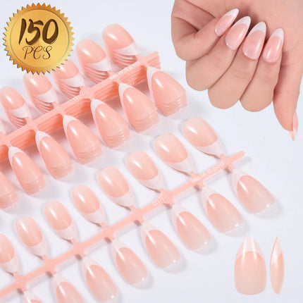 100Pcs Light Pink Press on Nails Short Medium Square