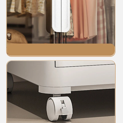 Double Door Open Clothes Storage Organizer with Wheels Foldable Wardrobe Cabinet Baby Cupboard Organizing Box Containers Bin