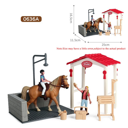 Farm Horse Race Model Action Figures DIY Equestrianism Horseman Animals