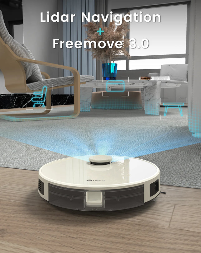LEFANT M1 Robot Vacuum Cleaner with Mop,Lidar navigation (LDS), 4000Pa, 4000 mAh Battery, App/Alexa Control,Ideal for Hard Floor