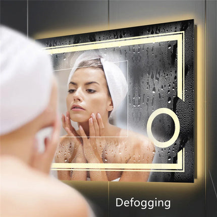 LUVODI LED Mirror Bathroom Wall Mounted 3 Magnifying Mirror for Washroom Toliet Shower Vanity Makeup Shaving Mirrors