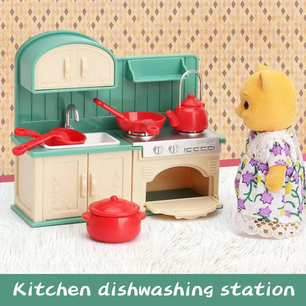 Dollhouse Furniture Set for Kids Toys Miniature Doll House Accessories Pretend