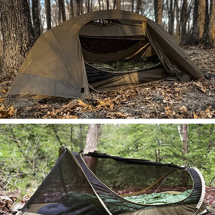 Camping Tent For Single Person Lightweight Nylon Tent Tactical Shelter With Mosquito Net Anti-Mosquito Waterproof Field