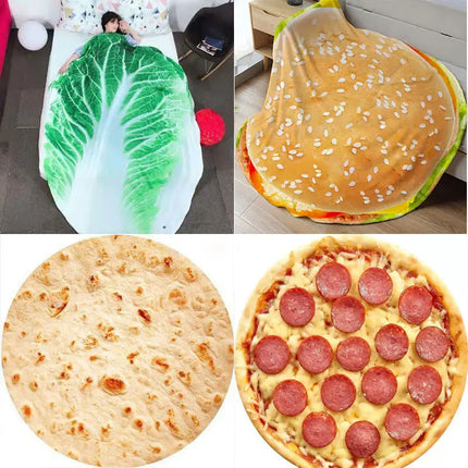 Baked Cake in Griddle Blanket Pancake Pizza Burger Cabbage Watermelon Plush