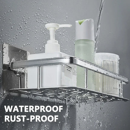 Bathroom Storage Rack No Drill Shelves Wall Mount Corner Shelf Shower Holder For WC Shampoo