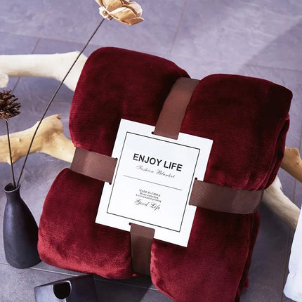 Ultra-Soft Thickened Flannel Fleece Blanket Plush All-Season Cozy Throw