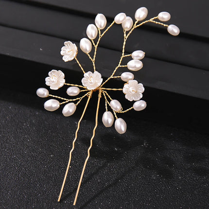 Fashion Crystal Pearl Rhinestone Hairpins Stick Hair Clip For Women Bridal Hair Accessories Party Wedding Hair Clips Jewelry