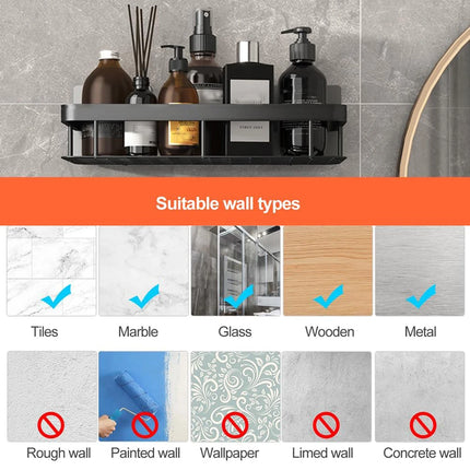 Bathroom Storage Rack No Drill Shelves Wall Mounted Corner Shelf Shower Holder For WC Shampoo