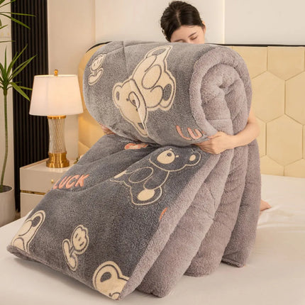 Winter Bedding Thick Quilt Blanket Thickened Warm Flannel Fleece