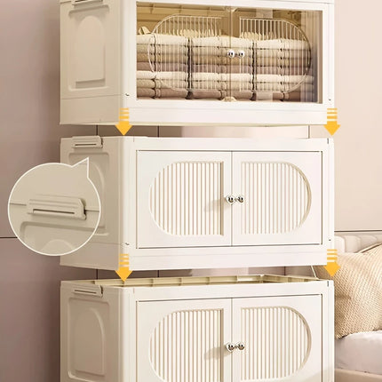 Household Foldable Storage Cabinet Multi-Layer Storage Cabinet Snack Toy Storage Cabinet Free Installation Movable Folding