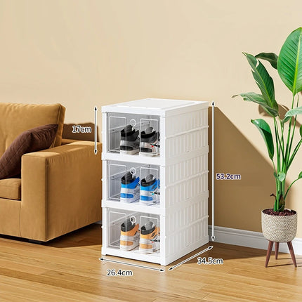 Stackable Shoes Cabinet Stackable Transparent Dustproof Shoe Cabinet Multi-functional Large Capacity Storage Organization Box