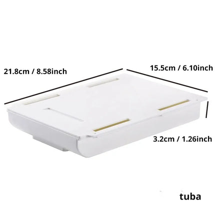 1PCS White SelfAdhesive Storage Drawer Box Makeup Pencil Tray Desk Hidden Under Stand Self-adhesive Under-drawer Storage Box New