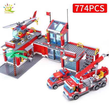 774pcs City Fire Station Model Building Blocks Boys Firefighter Truck Educational