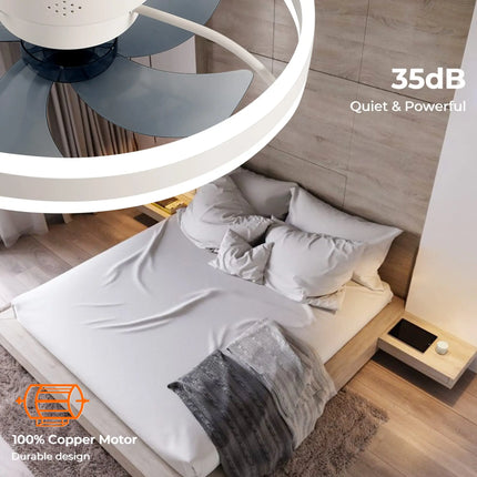 Led Ceiling Fan Without Lights DC Motor 6 Speeds Timing Fans 50CM Low Floor Loft Remote Control Lux&vitae Fan With Lights