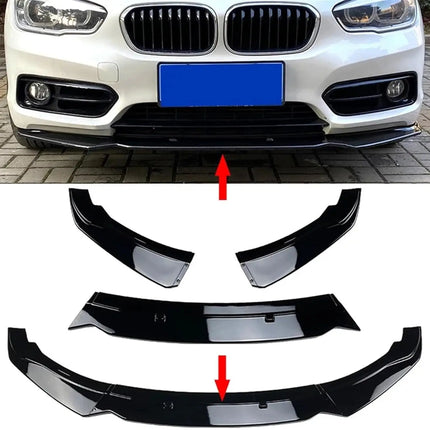 For BMW F20 F21 1-Series 116i 118i 120i 2011-2019 Car Front Bumper Spoiler Lip 3Pcs PP Bumper Canard Lip Splitter