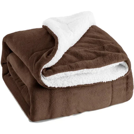 Wool Throw Blanket Keep Warm Winter Bed Blankets Double Sided Queen Duvet Cover Camping Bedspread Home Textiles