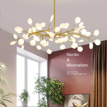 Modern Firefly LED Chandelier Black Gold For Living Room Bedroom Hall Home Decor Indoor Lighting Minimalist Ceiling Pendant Lamp