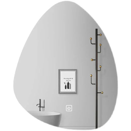 Hotel Cloakroom Vertical Irregular Bathroom Mirror Smart 3 Colors Adjustable LED Multifunction Light with Bluetooth Speaker