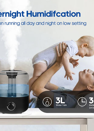 KINSCOTER 3L Air Humidifier Professional Large Capacity Home Humidifier Plant Mist Aroma Diffuser with Remote Control Timer
