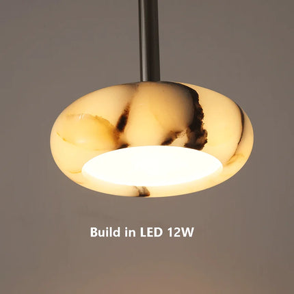 Luxury Black Round Natural Stone Pendant Lamp