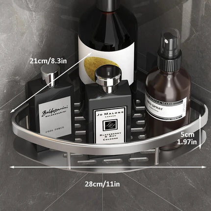 Bathroom Storage Rack No Drill Shelves Wall Mount Corner Shelf Shower Holder For WC Shampoo