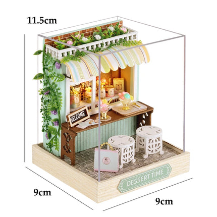 Wooden Mini Doll House 3D Puzzle Small House Kit Assembly Model Building Model Toy