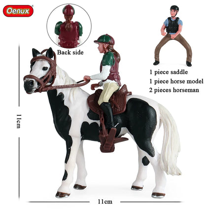 Farm Horse Race Model Action Figures DIY Equestrianism Horseman Animals