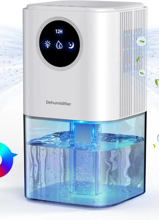 Portable Dehumidifier With 35 Ounces Capacity, Silent Operation, With Romantic Colorful Lights, Timer Switch