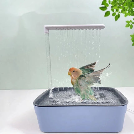 Parrot Bath Tub Auto Circulating Electric Large Bird Shower Basin For Small Parrots Indoor Shower For Bird Owners Birthday Gift