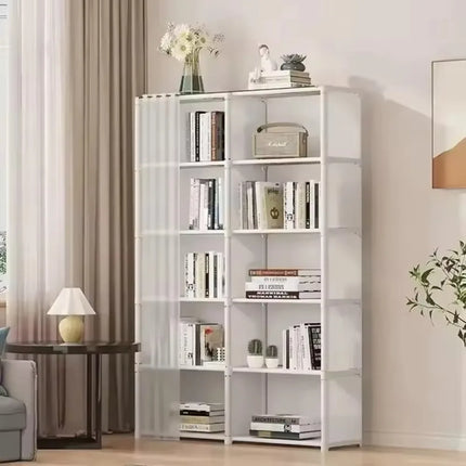 Dustproof Wardrobe with Curtains Multi-layer Storage Rack Large Capacity Open Storage Cabinet Simple Assembly Storage Furniture